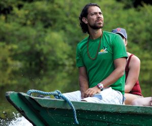 man in skiff on amazon